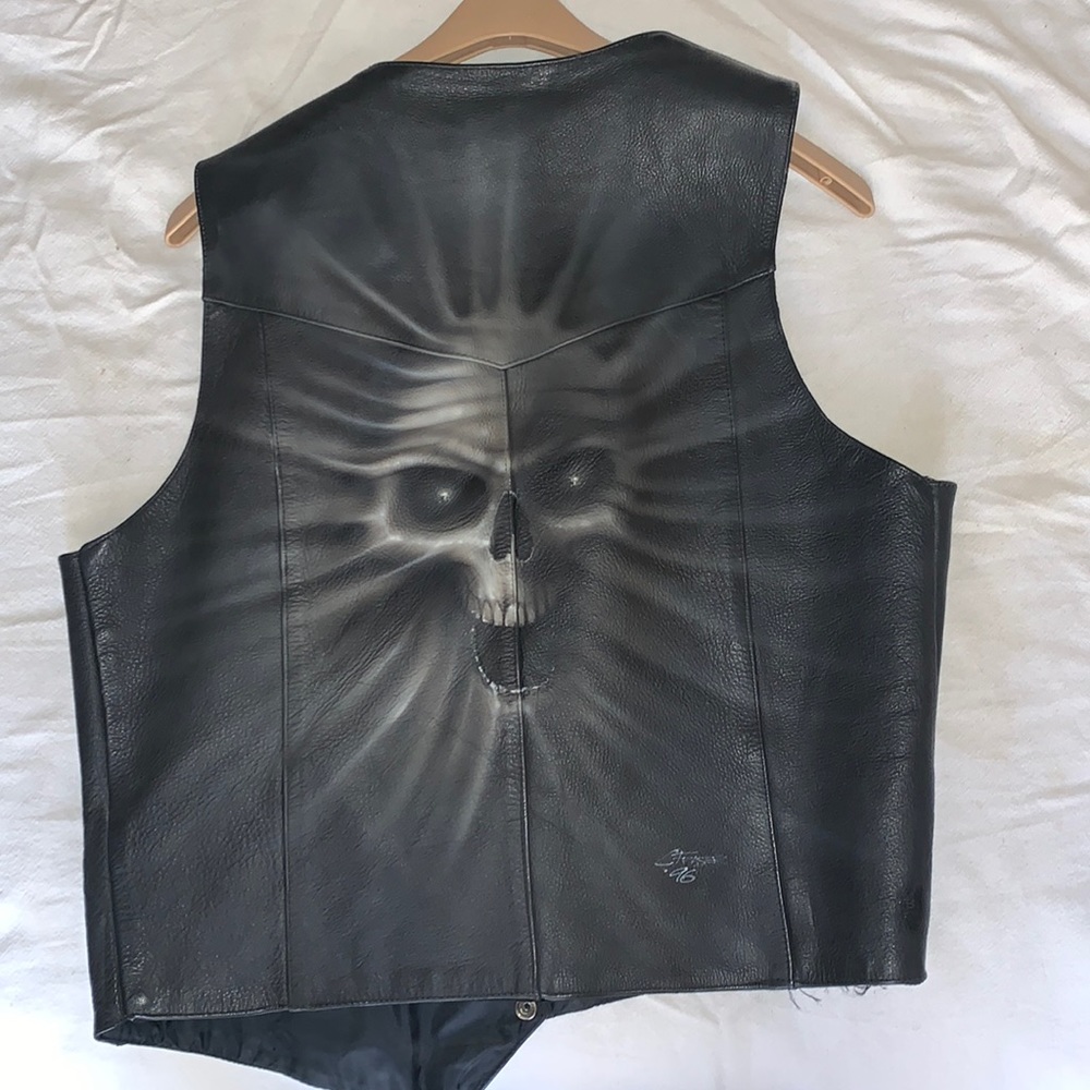 Custom Painted Leather Vest